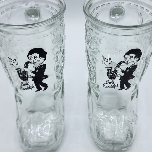 Vintage Boots Randolph Yakety Sax Jazz Music Player Glass Boot Tumbler w/ Handle - Picture 3 of 10